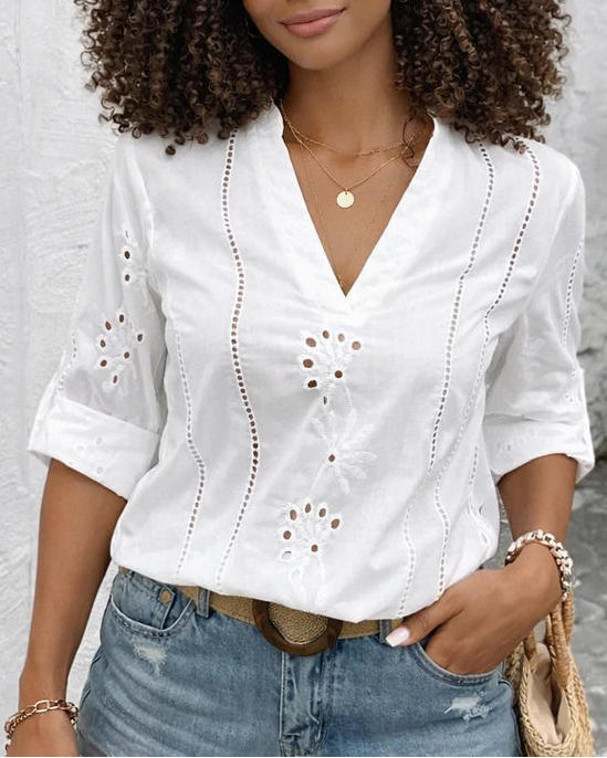 Glenda Blusa de encaje