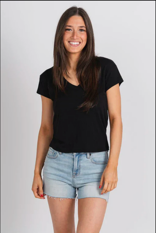 Lovia – Zwarte Losvallende Top