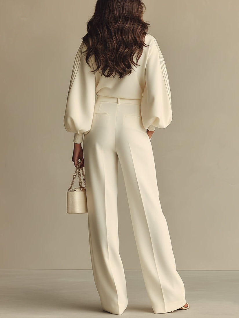 Macarena – Conjunto de dos piezas de punto en color beige