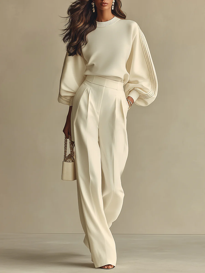 Macarena – Conjunto de dos piezas de punto en color beige