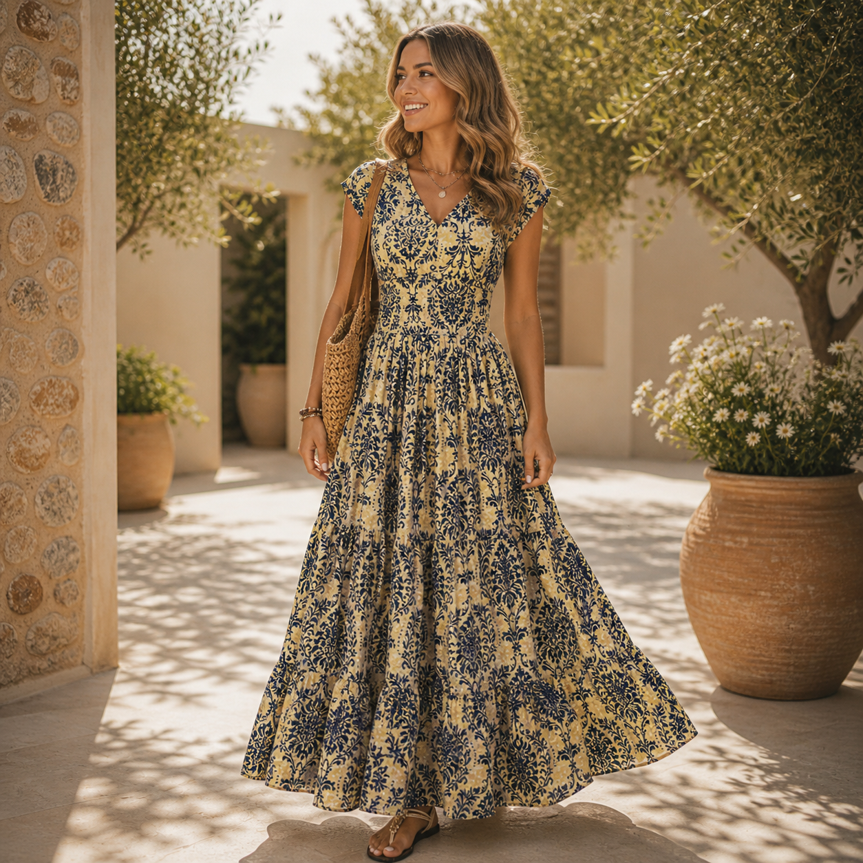 Lovia – Bloemenprint Maxi Jurk