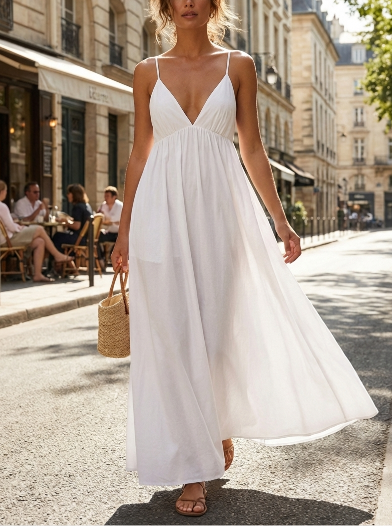 Naia – Vestido con tirantes finos y escote en V
