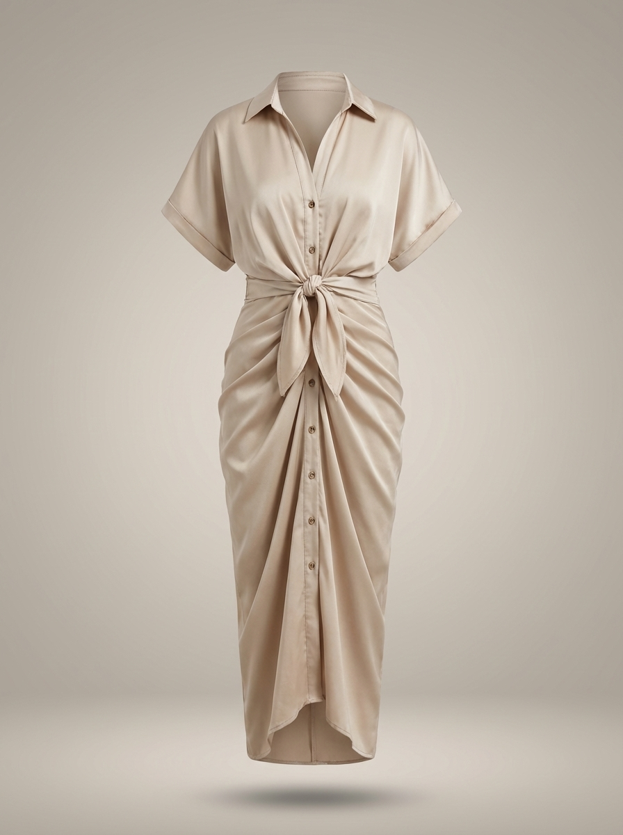 Flor – Vestido Camisero Midi Elegante