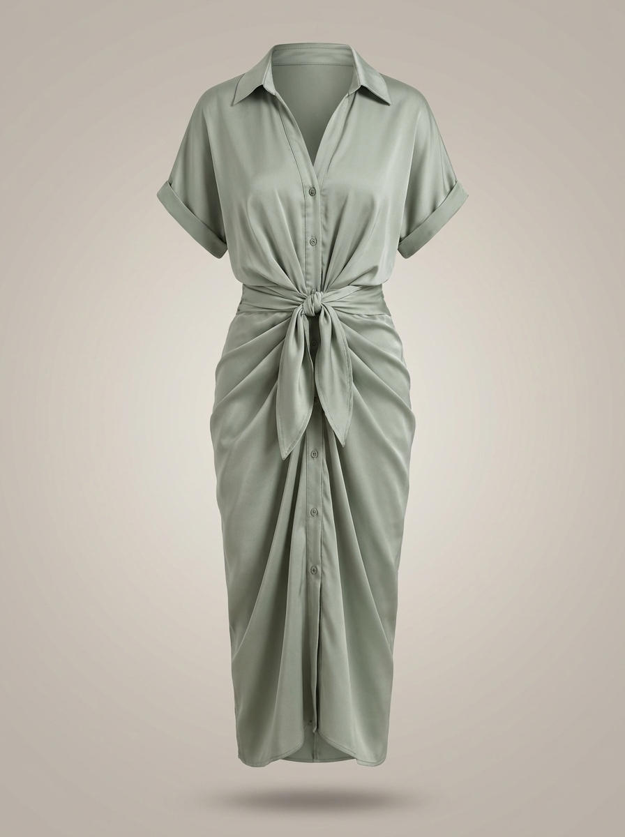 Flor – Vestido Camisero Midi Elegante