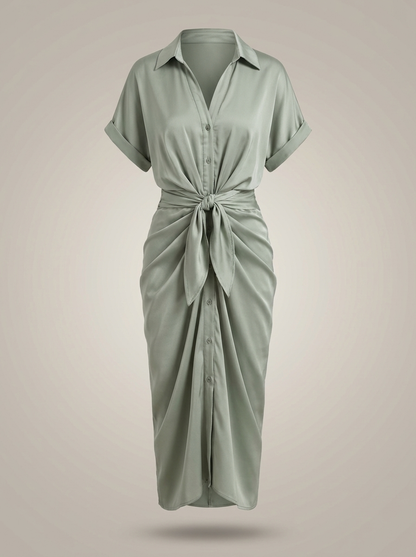 Flor – Vestido Camisero Midi Elegante