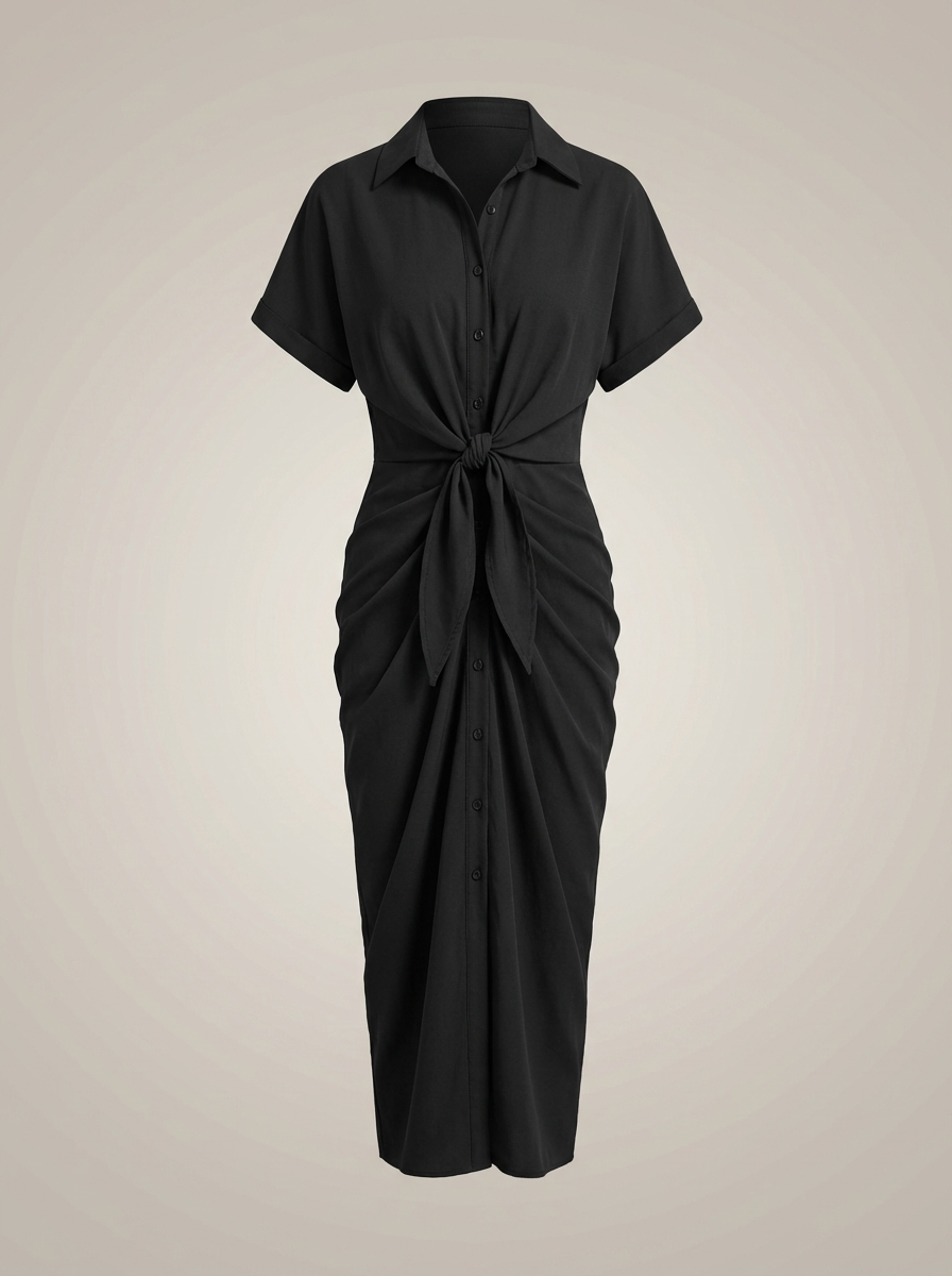Flor – Vestido Camisero Midi Elegante