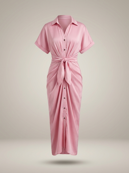 Flor – Vestido Camisero Midi Elegante