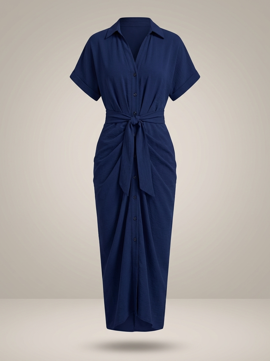 Flor – Vestido Camisero Midi Elegante