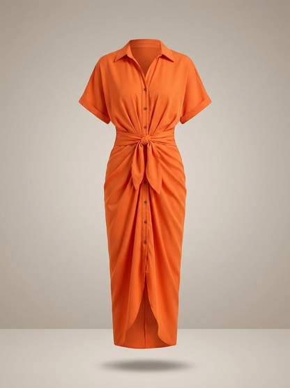 Flor – Vestido Camisero Midi Elegante