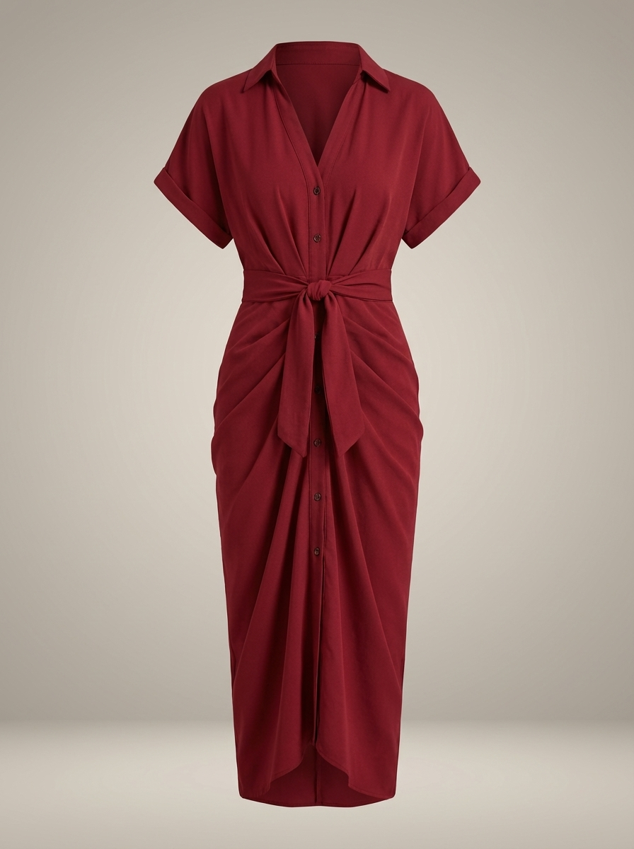Flor – Vestido Camisero Midi Elegante