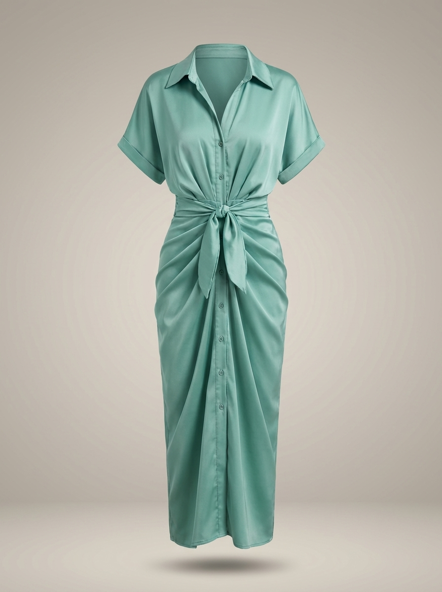 Flor – Vestido Camisero Midi Elegante