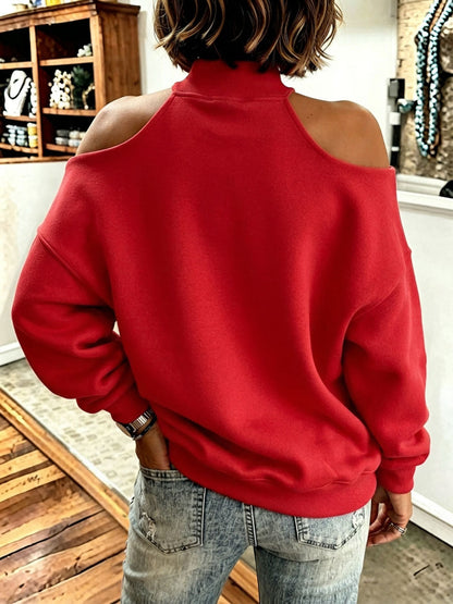 Sofía - Sudadera Oversize Cuello Alto Lazo, detalle