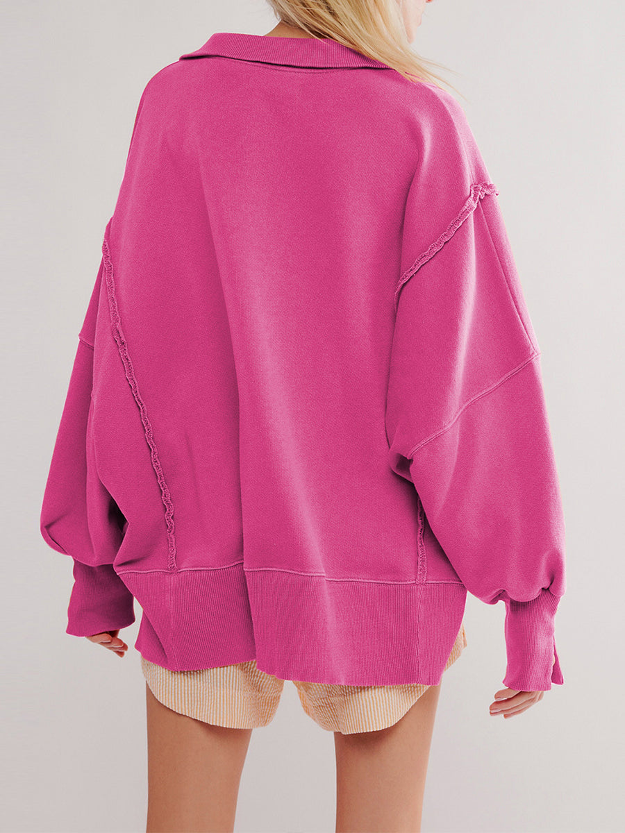 Elena - Sudadera Henley Oversize, color alternativo