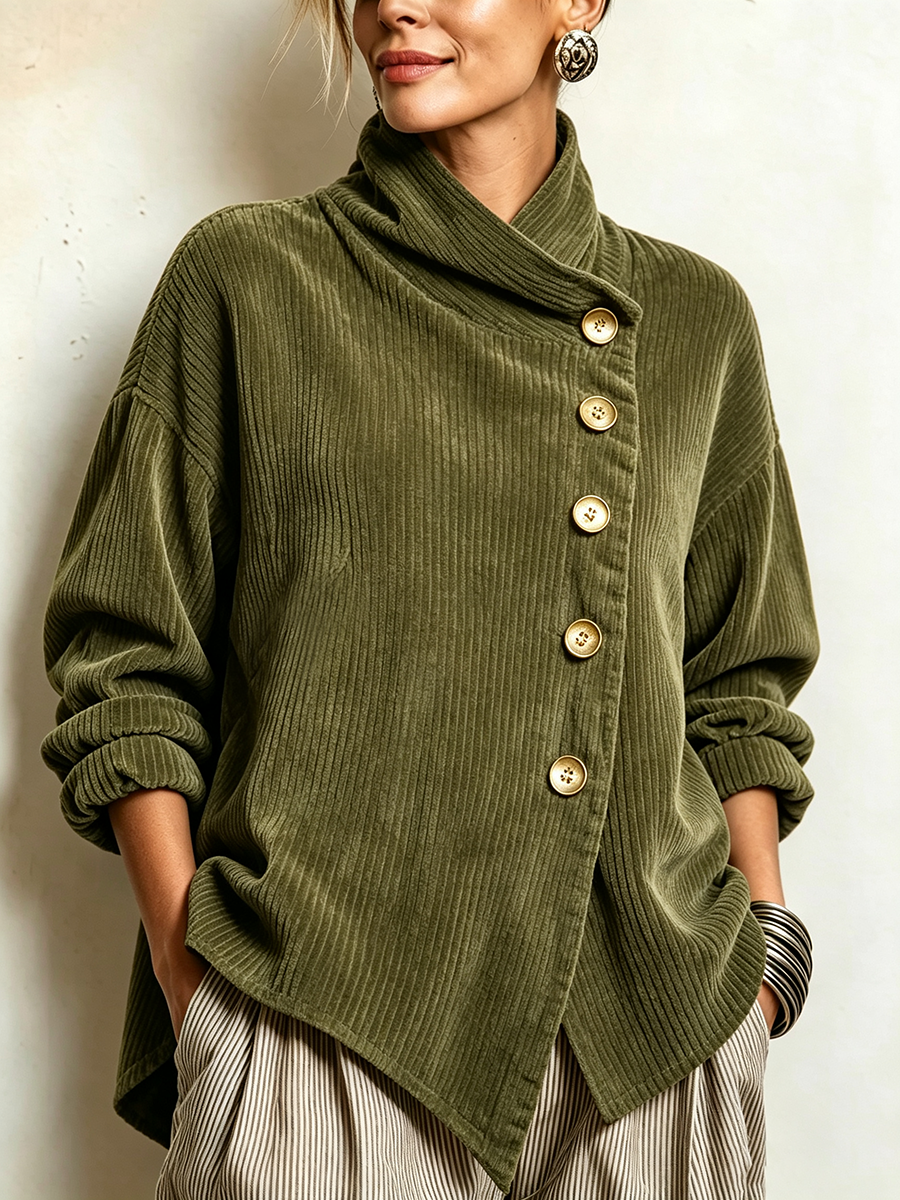 Elena - Chaqueta Canalé Cruzada Cuello Alto, vista frontal