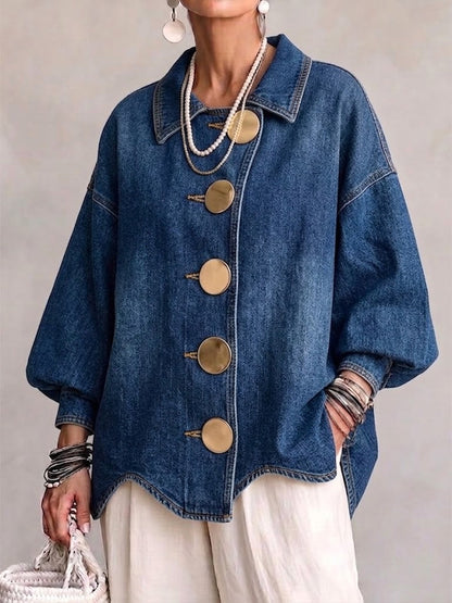 Carmen - Chaqueta Vaquera Oversize Botones Metálicos, vista frontal