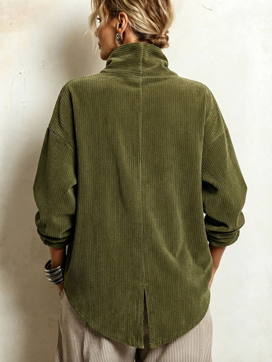 Elena - Chaqueta Canalé Cruzada Cuello Alto, detalle