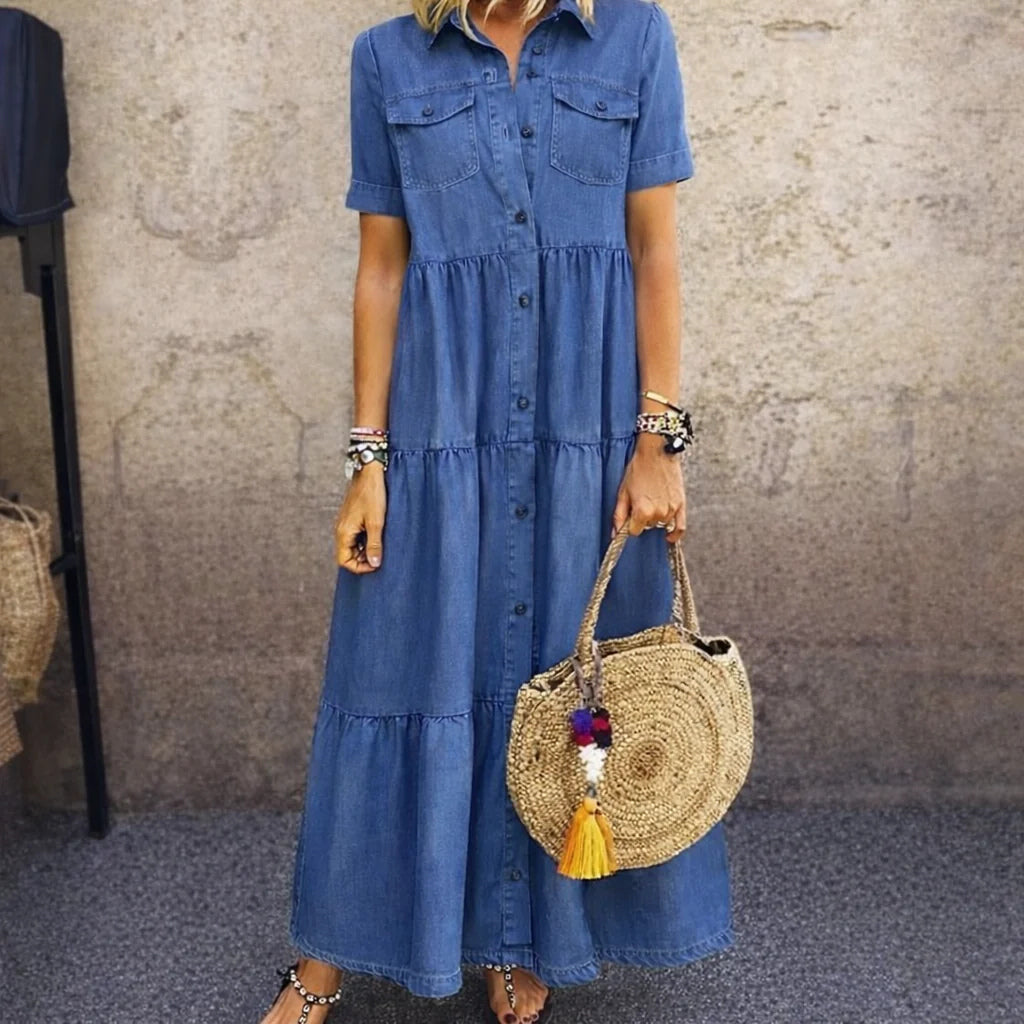 Vestido Mini Elizabeth con Botones Delanteros